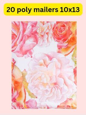 20 waterlcolor blossoms print 10x13 poly mailers